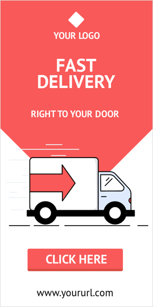 Szablon reklamy banerowej — Fast Delivery — Right to Your Door