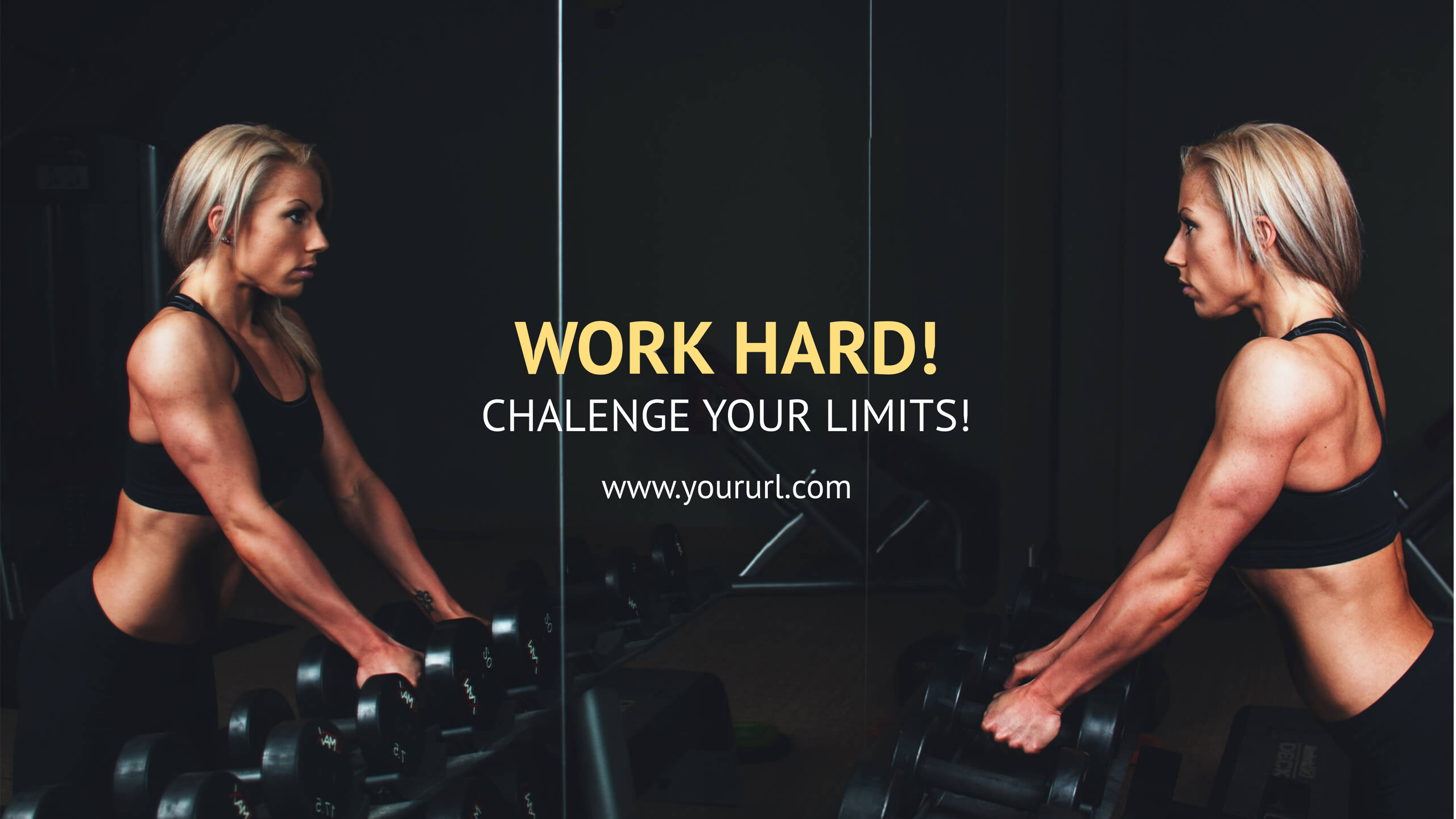 Banner ad template — Work Hard — Chalenge Your Limits!