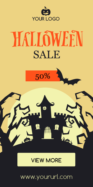 Banner ad template — Halloween sale — 50%