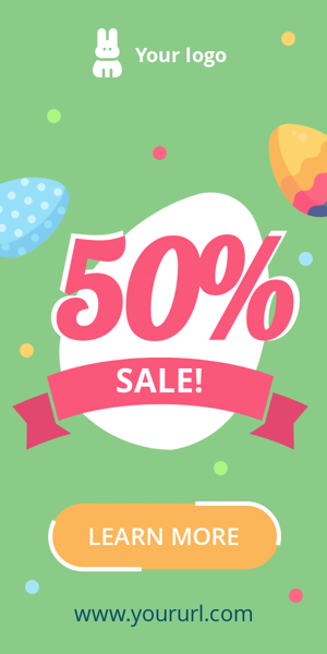 Banner ad template — Easter — 50% sale!