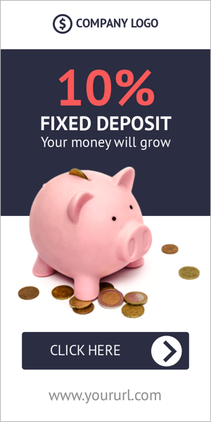 Banner ad template — Fixed Deposit — Your money will grow
