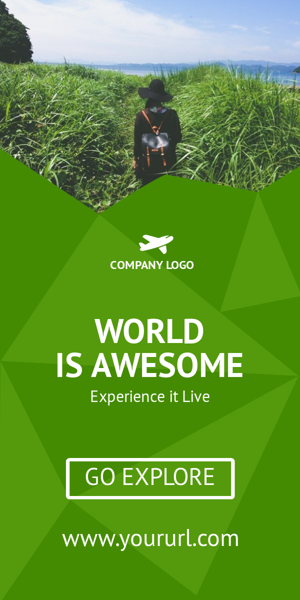 Szablon reklamy banerowej — World is Awesome — Experience it Live!