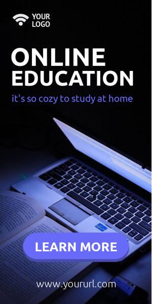 Szablon reklamy banerowej — Online Education — it's so cozy to study at home