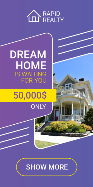 Banner ad template — Dream Home — Is Waiting For You $50000 Only
