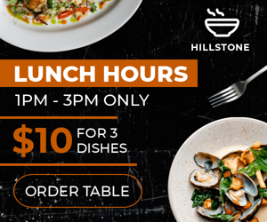 Lunch Hours — 1PM - 3PM Only $10 For 3 Dishes