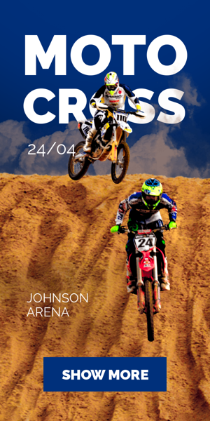 Banner ad template — Motocross 24/04 Johnson Arena — Sport