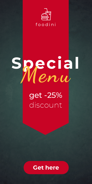バナー広告テンプレート— スペシャルメニュー — 25%割引