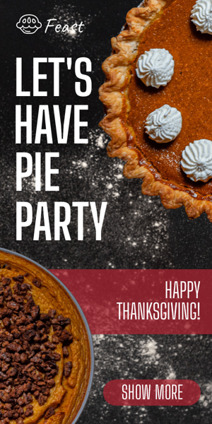 Banner ad template — Let's Have Pie Party —Happy Thanksgiving