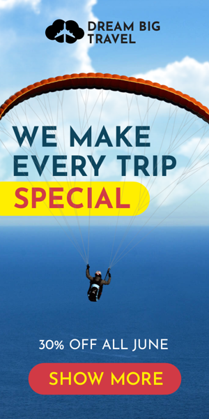 Banner ad template — We Make Every Trip Special — 30% Off All June
