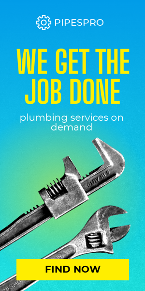 Banner ad template — We Get The Job Done — Plumbing Services On Demand