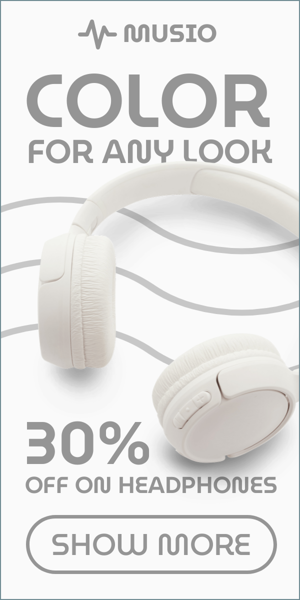 Banner ad template — Color For Any Look — 30% Off On Headphones