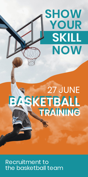 Banner ad template — Show Your Skill Now — Basketball Training Recruitment To The Basketball Team