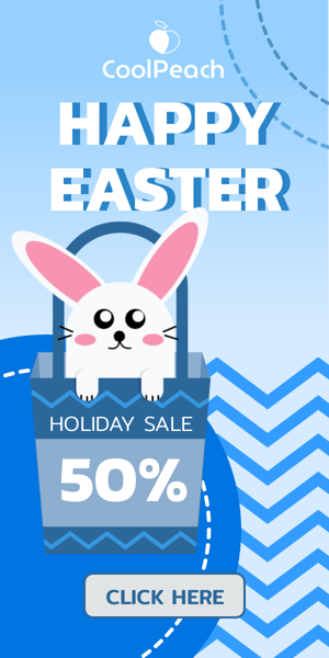 Banner ad template — Happy Easter — Holiday Sale 50%