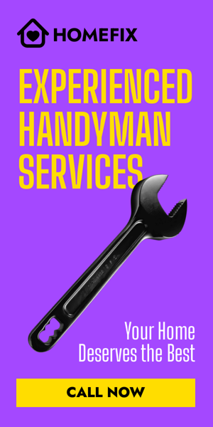 Banner ad template — Experienced Handyman Services — Your Home Deserves The Best