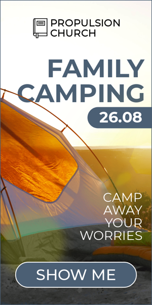 Szablon reklamy banerowej — Family Camping — 26.08 Camp Away Your Worries
