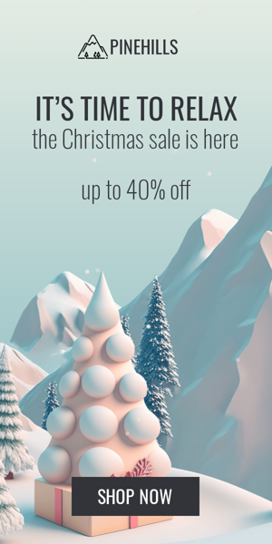 Banner ad template — It's Time To Relax — The Christmas Sale Is Here Up To 40% Off