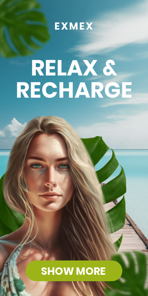 Шаблон рекламного банера — Relax & Recharge — In The Paradise Of Maldives