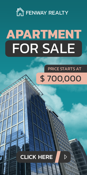 Banner ad template — Apartment For Sale — Price Starts At $ 700,000