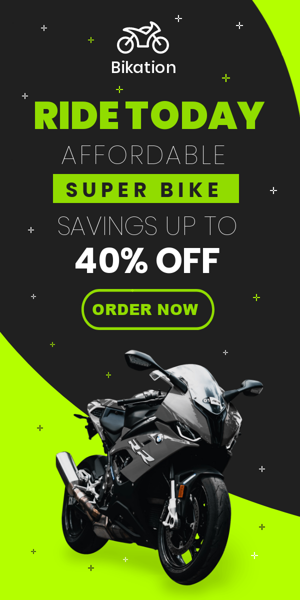 Banner ad template — Ride Today — Affordable Super Bike Save Up To 40% Off