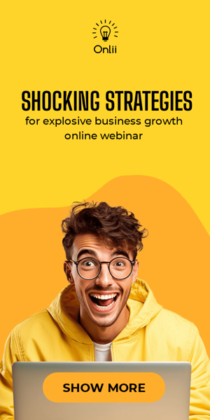 Шаблон рекламного банера — Shocking Strategies — For Explosive Business Growth Online Webinar