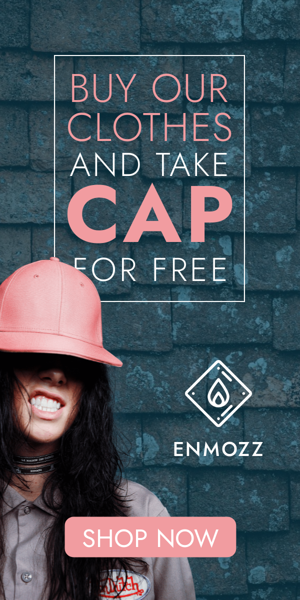 Banner ad template — Buy Our Clothes — And Take Cap For Free