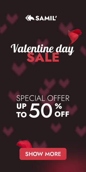 Szablon reklamy banerowej — Valentine's Day Sale — Special Offer Up To 50% Off