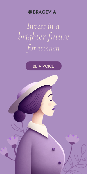 Banner ad template — Invest In A Brighter Future For Women — Women's Day 8 March