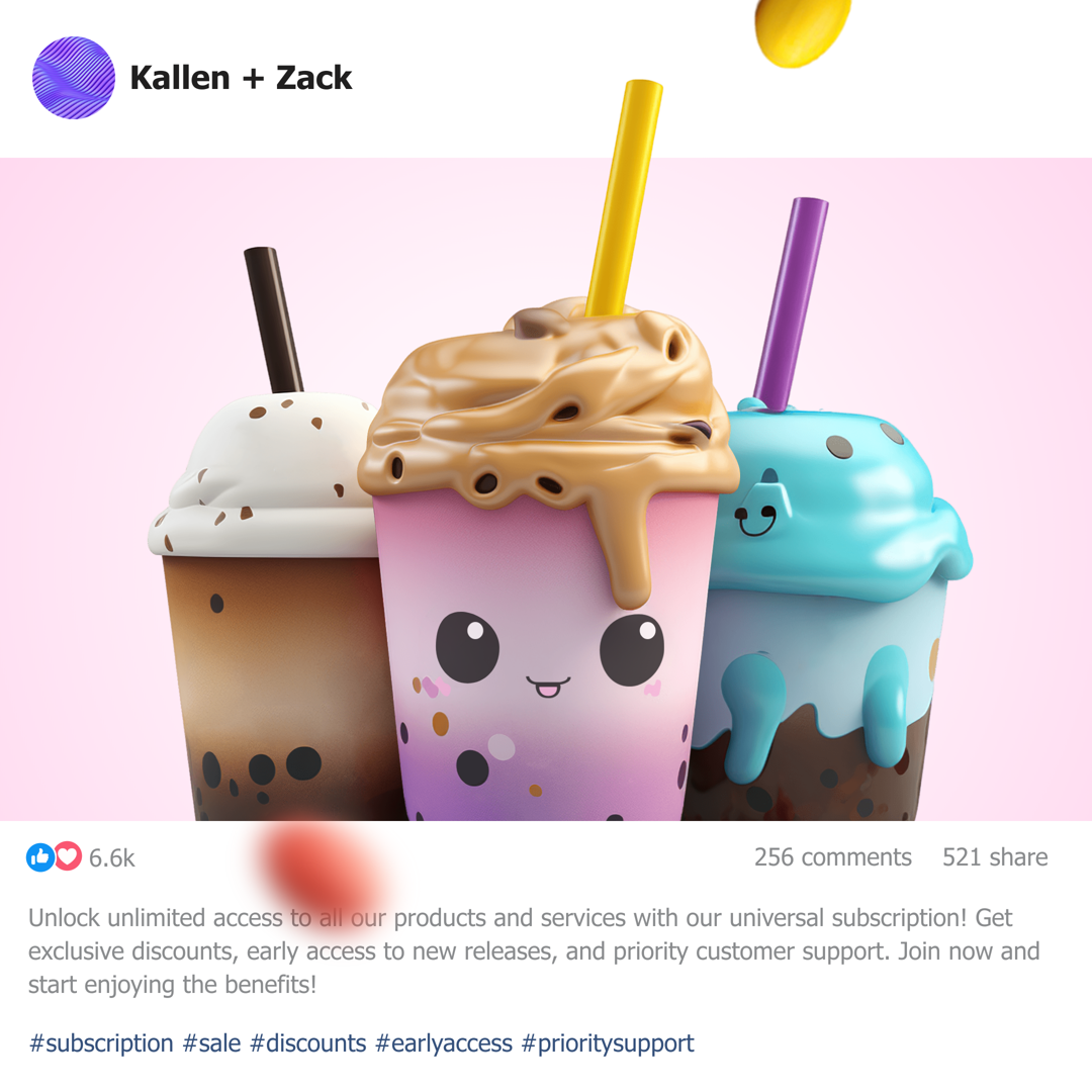 Banner ad template — Smiling Milkshake — Scroll-Stopper