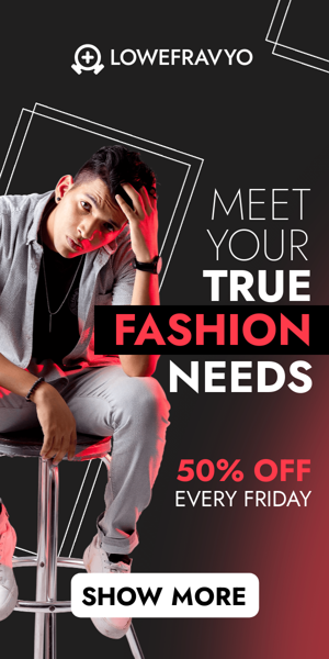 Banner ad template — Meet Your True Fashion Needs — 50% Off Every Friday
