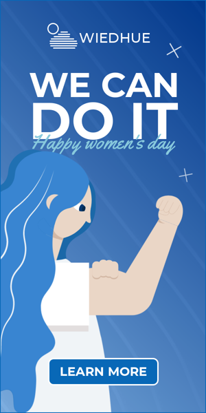 Banner ad template — We Can Do It — Happy Women's Day