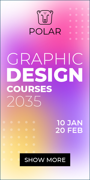 Banner ad template — Graphic Design Courses 2035 — 10 Jan 20 Feb