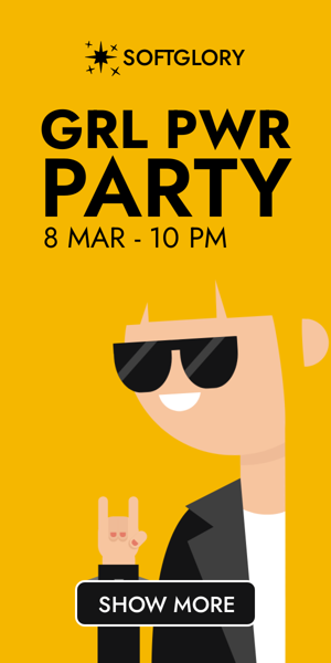 Banner ad template — GRL PWR Party — 8 Mar - 10 Pm
