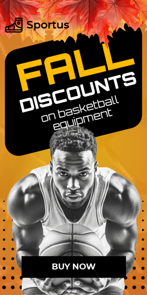 Banner ad template — Fall Discounts — On Basketball Equipment