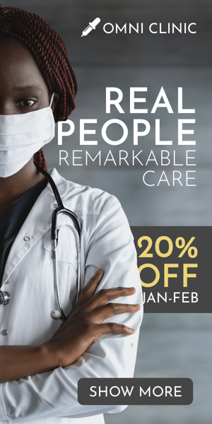 Banner ad template — Real People Remarkable Care — 20% Off Jan - Feb