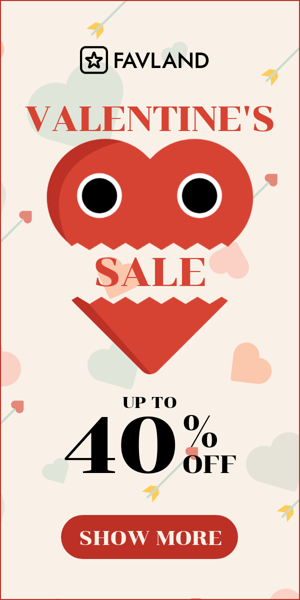 Banner ad template — Valentine's Sale — Up To 40% Off