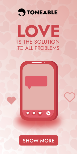 Banner ad template — Love Is The Solution To All Problems — Smartphone