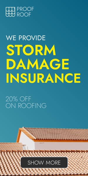 Шаблон рекламного банера — We Provide Storm Damage Insurance — 20% Off On Roofing