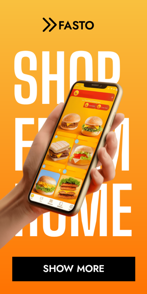 Шаблон рекламного банера — Замовляйте з дому — ми подбаємо про все інше!