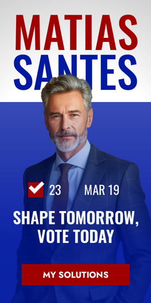 Banner ad template — Matias Santes 23 Mar 19 Shape Tomorrow, Vote Today — Presidential Election