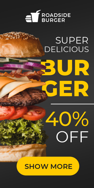 Banner ad template — Super Delicious Burger — 40% Off