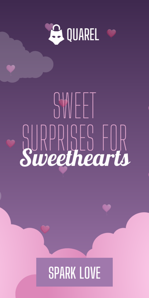 Szablon reklamy banerowej — Sweet Surprises For Sweethearts — Valentine's Day