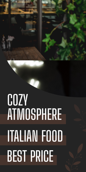 Banner ad template — Restaurant — Cozy Atmosphere Italian Food Best Price