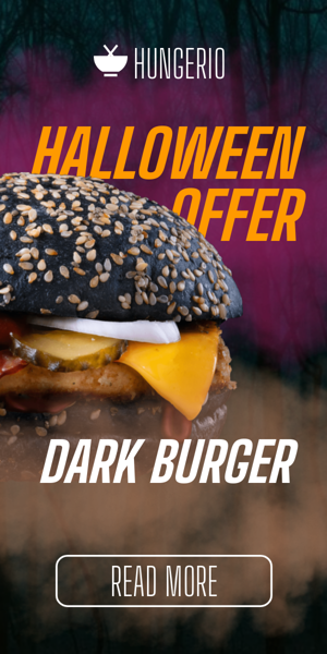 Banner ad template — Halloween Offer — Dark Burger