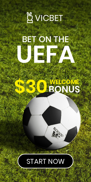Banner ad template — Bet On The UEFA — $30 Welcome Bonus