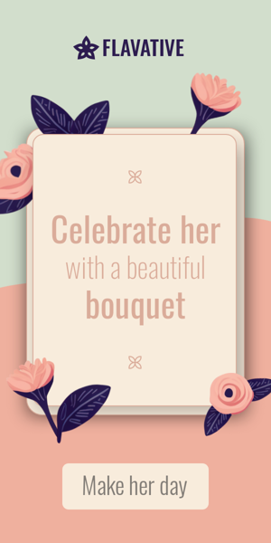 Szablon reklamy banerowej — Celebrate Her With A Beautiful Bouquet — Women's Day