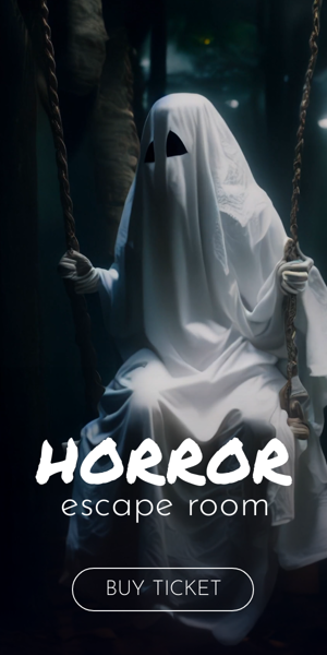 Banner ad template — Horror Escape Room — Halloween