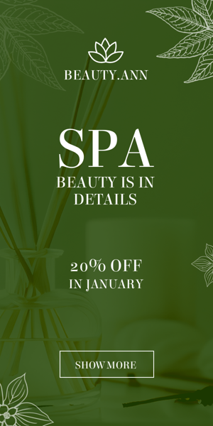 Szablon reklamy banerowej — Spa Beauty Is In Details — 20% Off In January