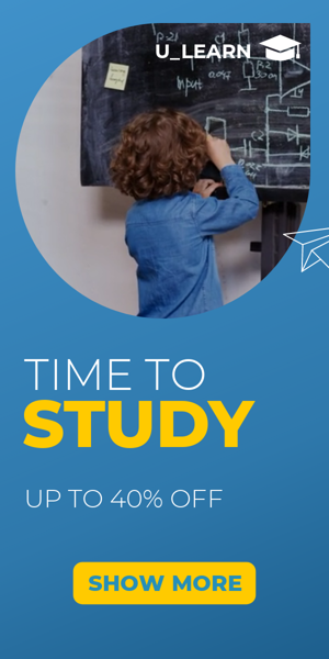Szablon reklamy banerowej — Time To Study — Up To 40% Off