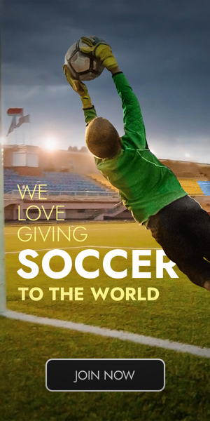 Banner ad template — We Love Giving Soccer To The World — Sport