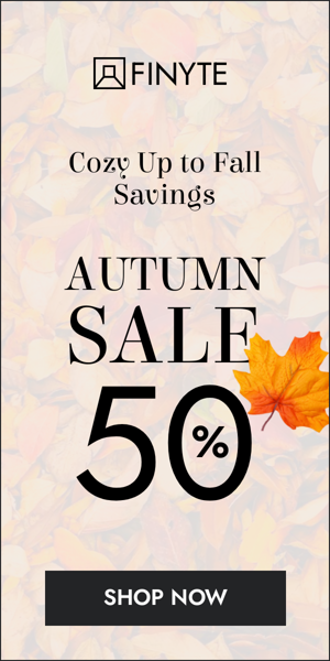 Banner ad template — Cozy Up To Fall Savings — Autumn Sale 50%